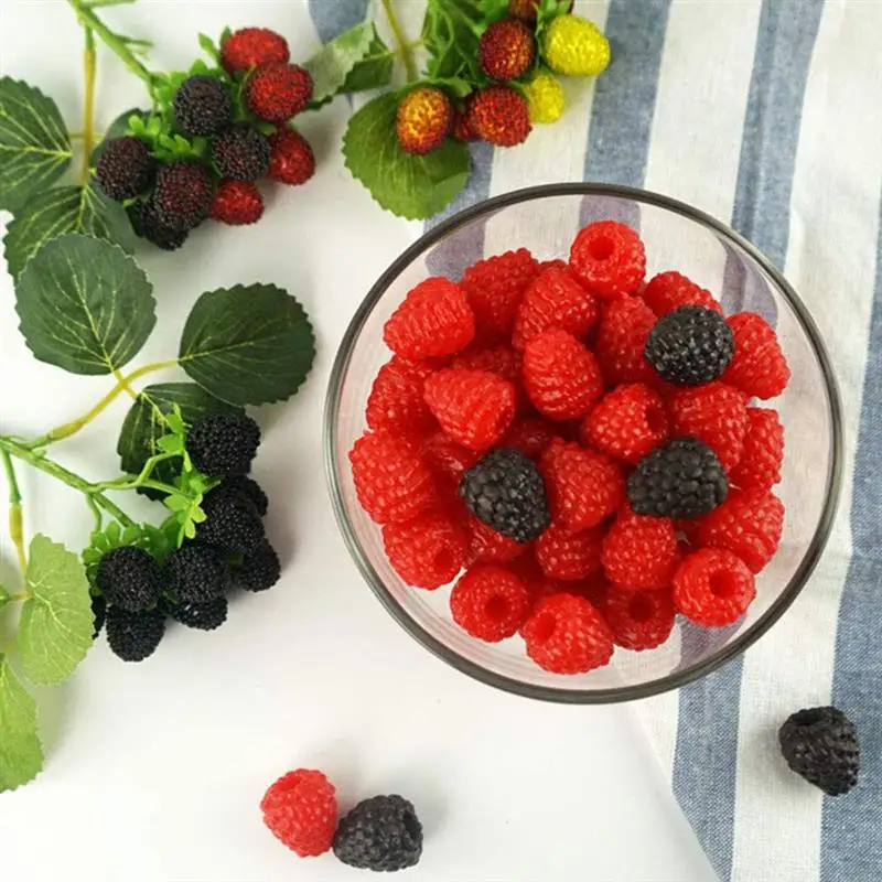 10pcs Simulation Raspberry Artificial Fruit Fake Home Display Decoration Early Education Photography Props Decoration artificial fruits and vegetables