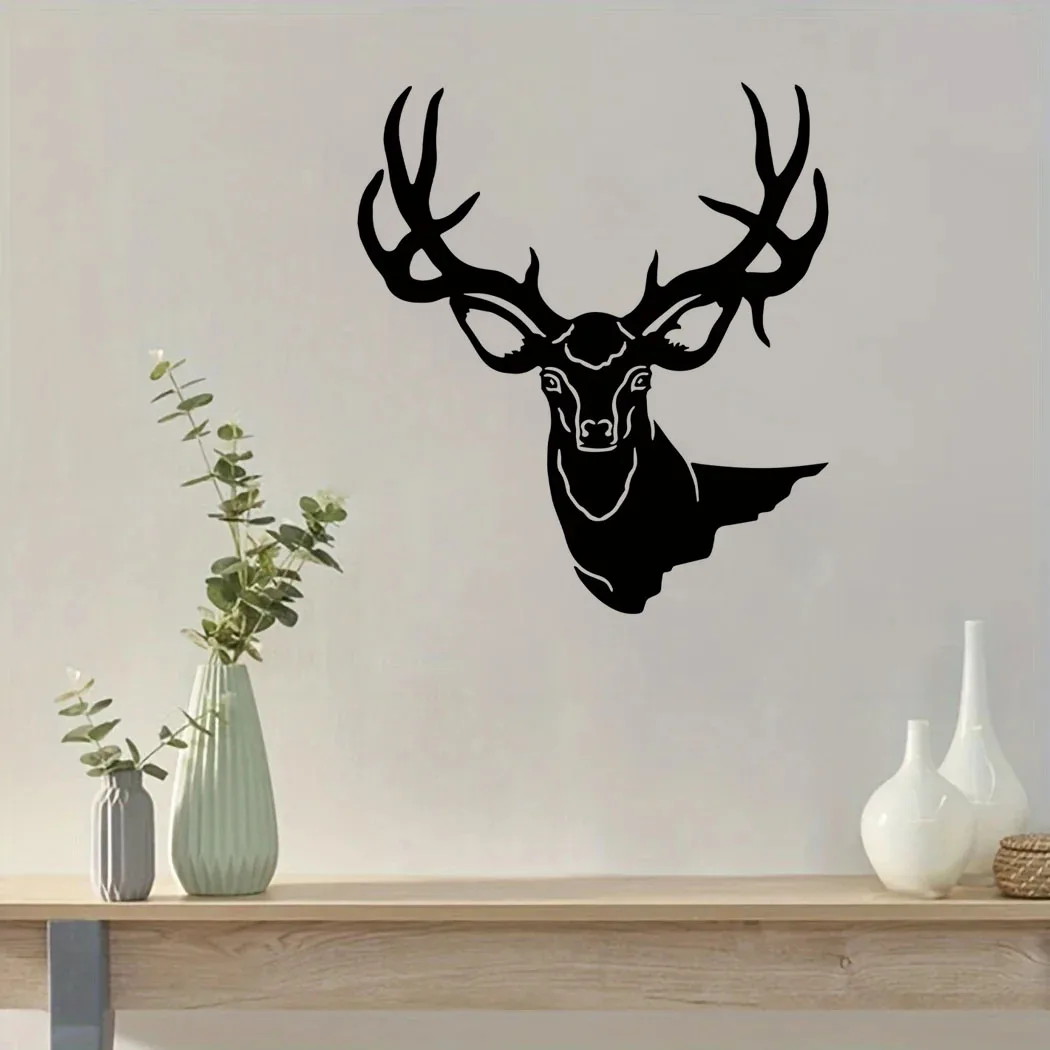 

1pc,Crafts Deer Head Metal Wall Art - Elegant Home and Office Decor for Living Room and Bedroom Wall Decor Metal Wall Hanging