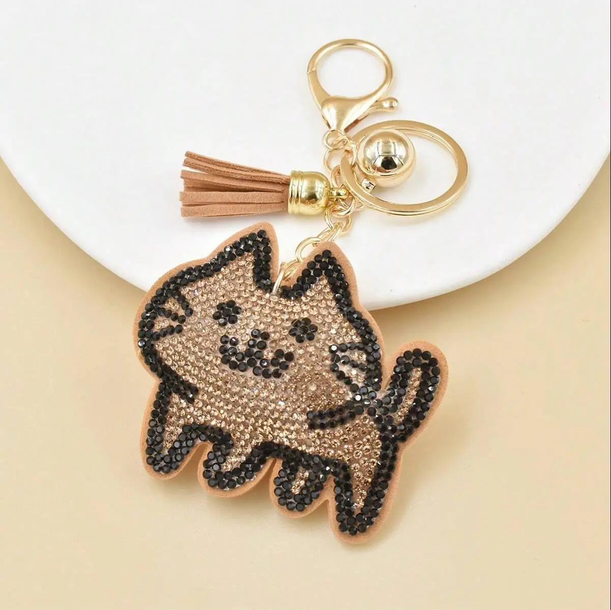 kkjoy Portachiavi di Gatto Carino in Acciaio Inox Ciondolo Gattino Borsa Accessori Per Gli Amanti Dei Gatti Donne Affascinante Signore (Argento