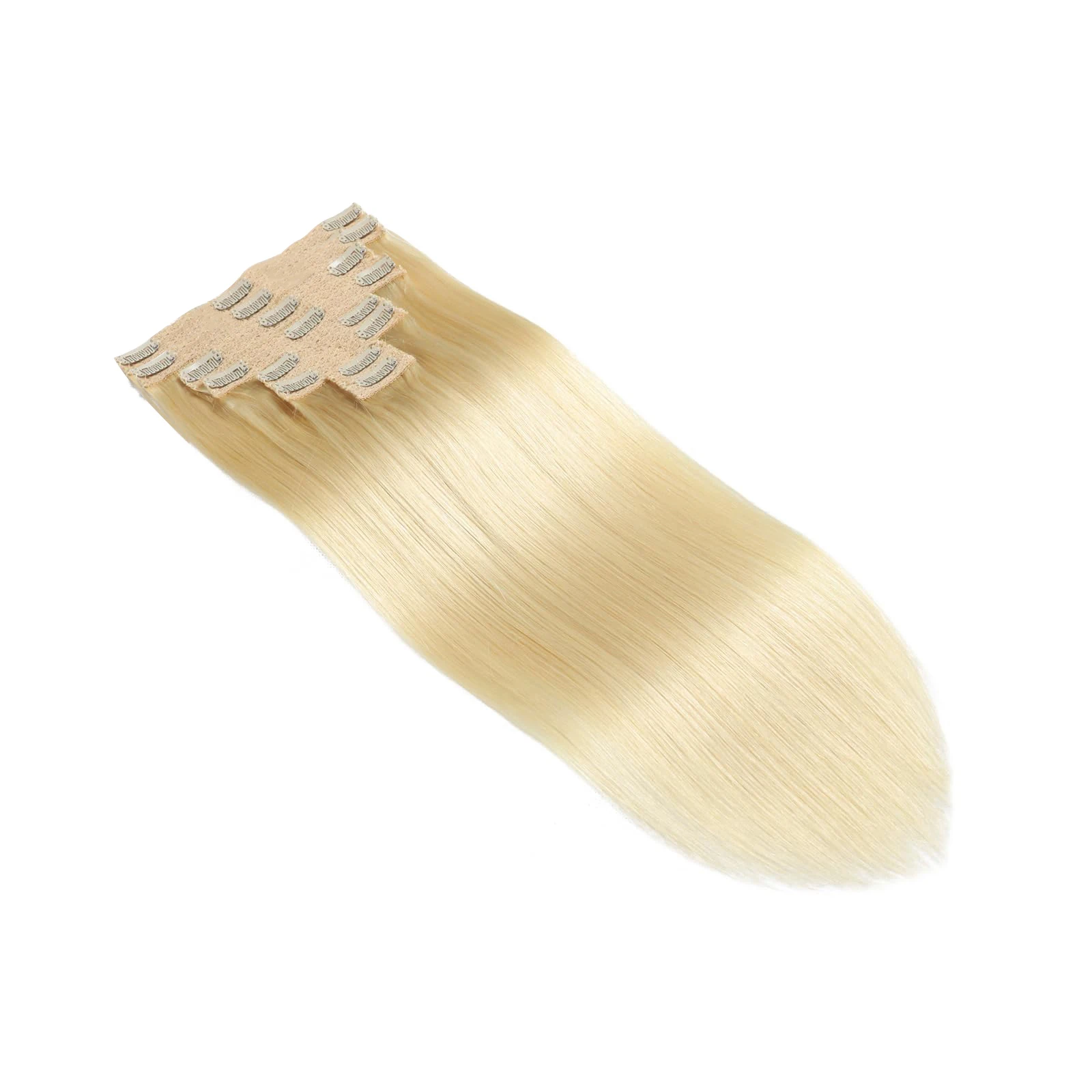 Clip in Hair Extensions 8pcs Bleach Blonde Real Human Straight #613 hair extensions