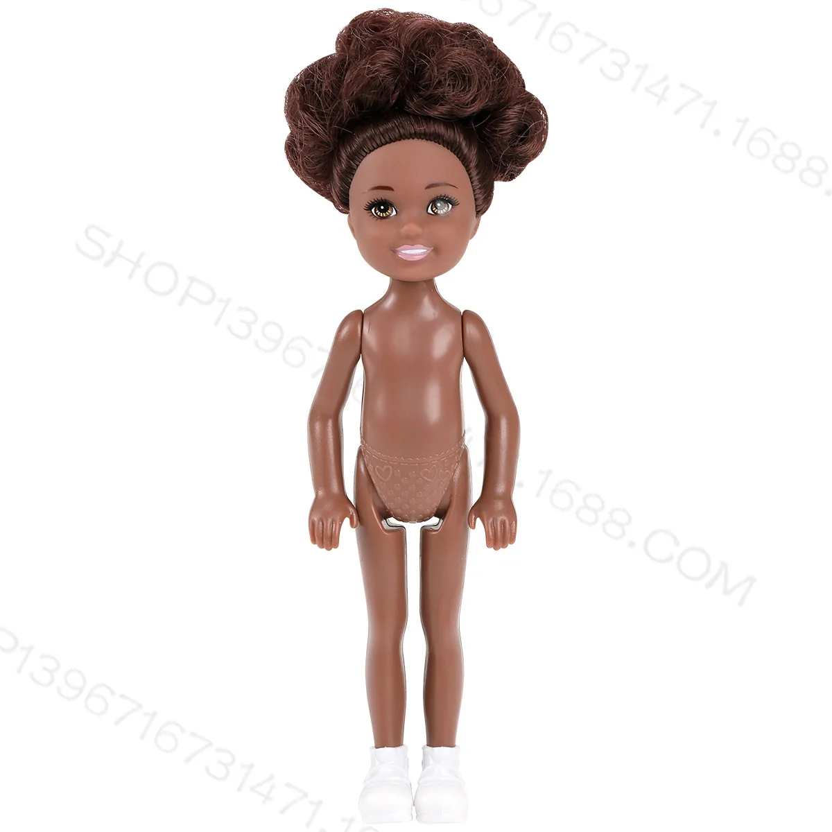 12cm 5-inch Little Boy Dark Ordinary Skin Naked Body Mini Kelly Black Male Doll Reborn Bjd 1/12 Toys for Girls Blonde Black Hair 3
