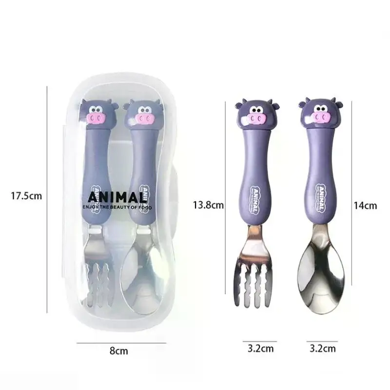 Tableware Cartoon Kids Spoon Fork Set Dessert Spoon for Children