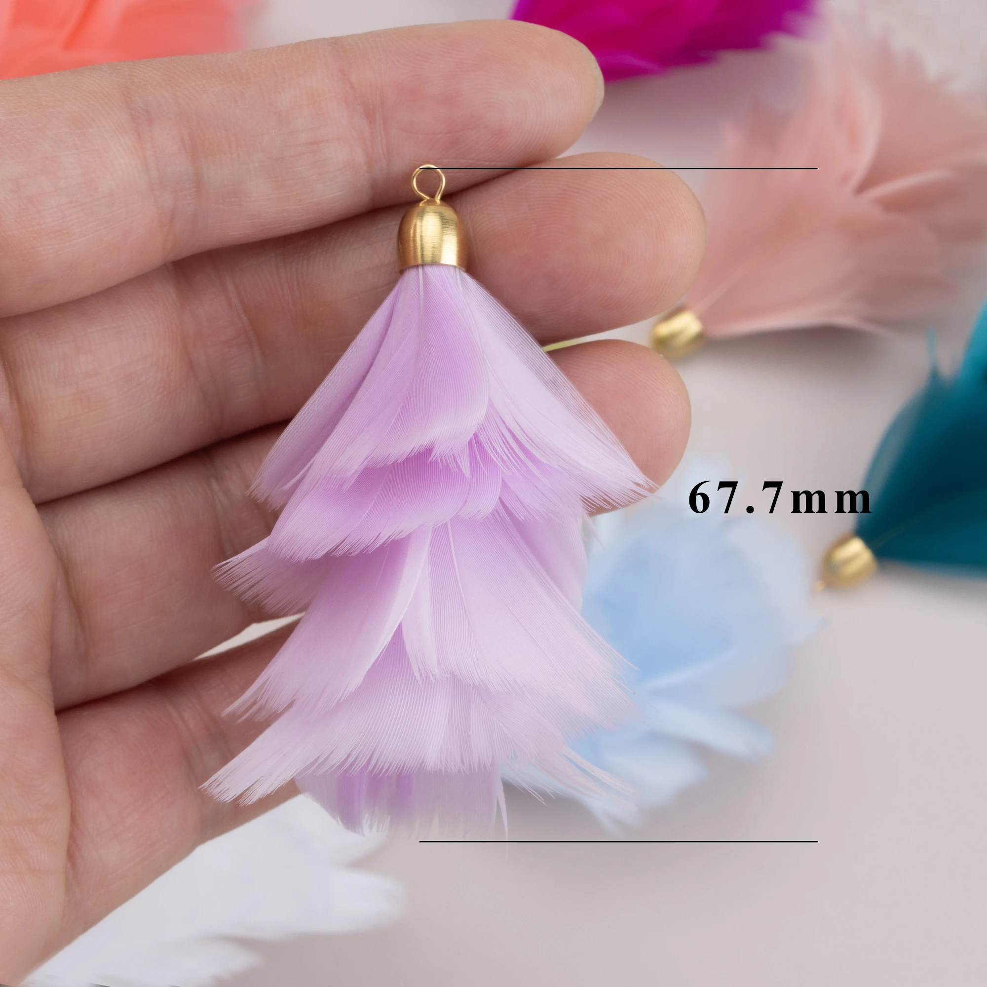 CHENGRUI MA67 천연 깃털, 보석 액세서리, DIY 귀걸이 펜던트, 깃털 귀걸이, 깃털 태슬, 2개/가방