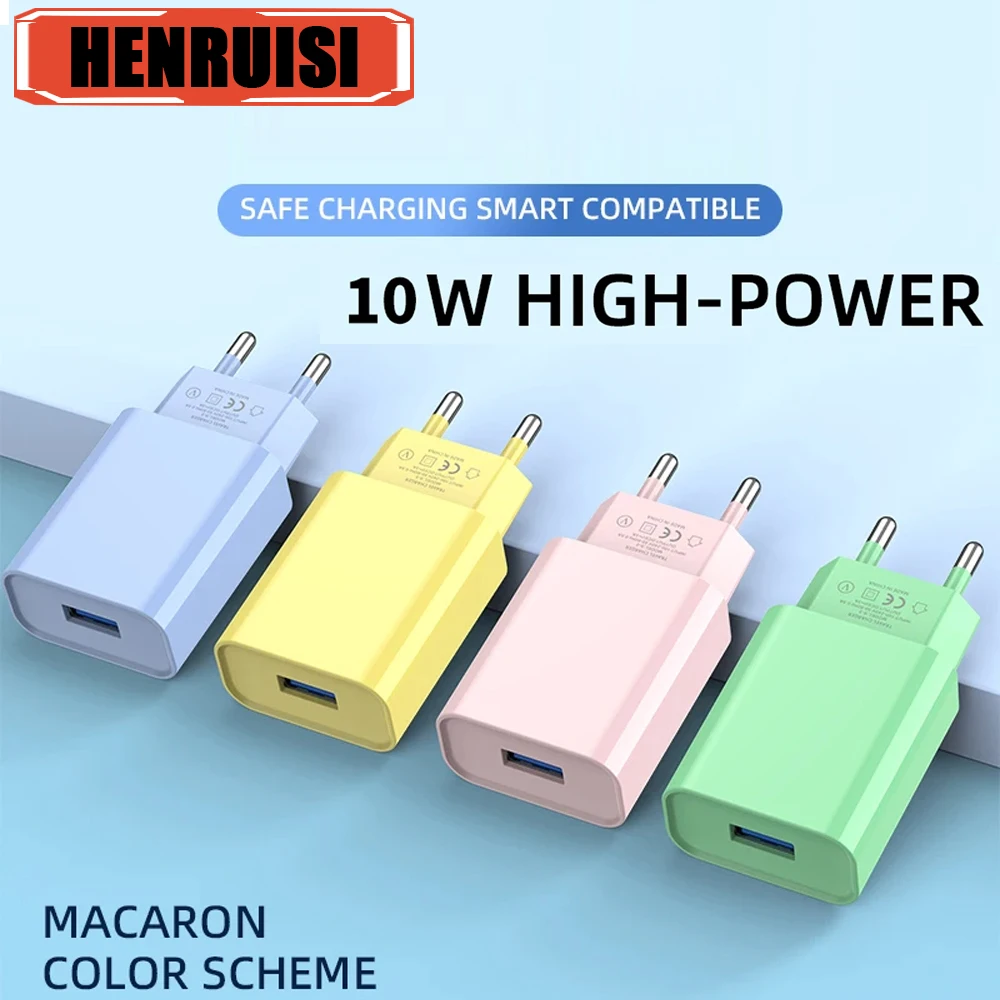 10W USB Fast Charging High Power 2A Current Wall Charger Quick Charge Mobile Phone Adapter For iPhone 15 14 13 Xiaomi Samsung