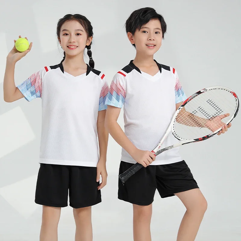 Outdoor Sports Men's T Shirt Fashion Badminton Training Clothing Summer Breathable Tees Casual V-neck Short Sleeve Tops GJ290