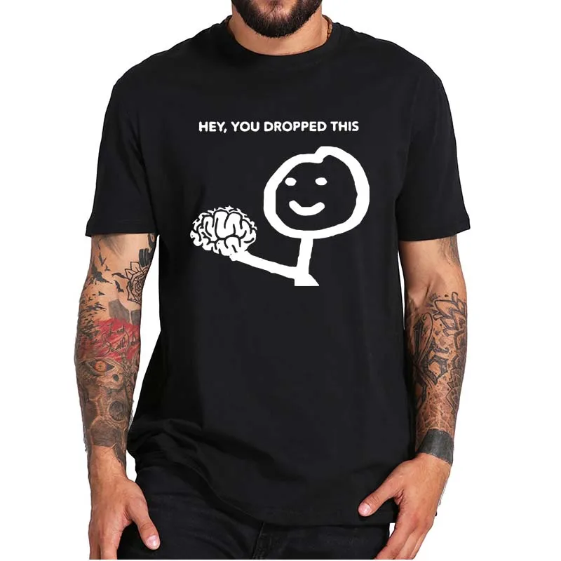 Футболка мужская смешная с надписью Hey You Fall This Your Brain тенниска в стиле Харадзюку