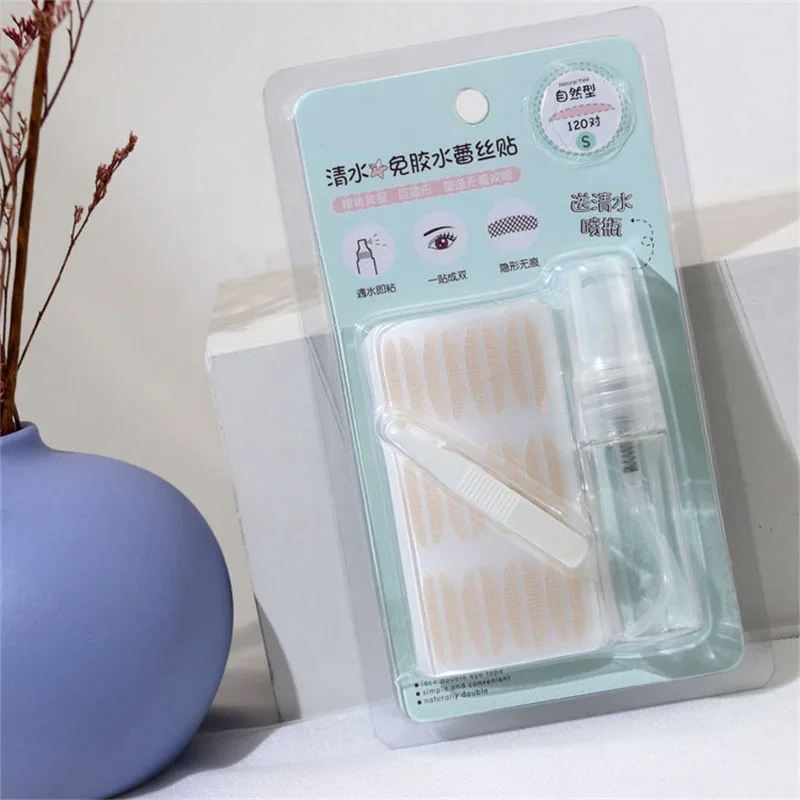 Double Fold Eyelid Tape 120 Pair Eyelid Tape Clear Beige Natural Sticker Invisible Eyelid Stickers Stripe Big Eyes Makeup Beauty Tools