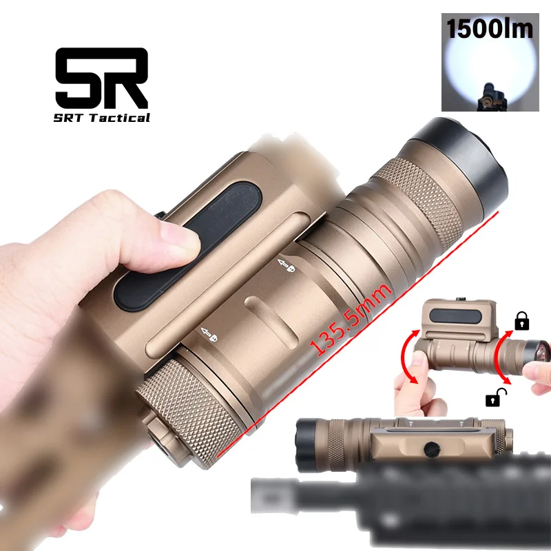 

Tactical OWL Flashlight Optimized Weapon Light Metal Airsoft Flashlight 1500 Lumen 20mm Rail Hunting Light Cloud Defensive Torch