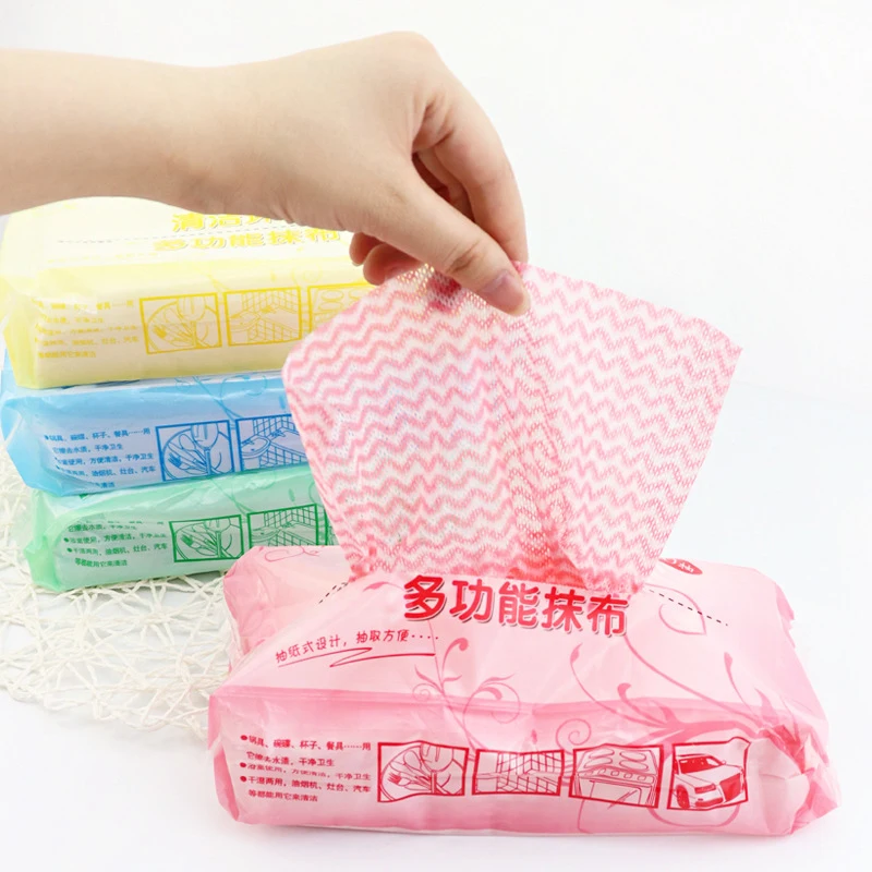 

70Pcs Convenient Type Disposable Rags Kitchen Non-woven Fabrics Absorbent Non-oily Lazy Rags Dish Cloth Cleaning Towel