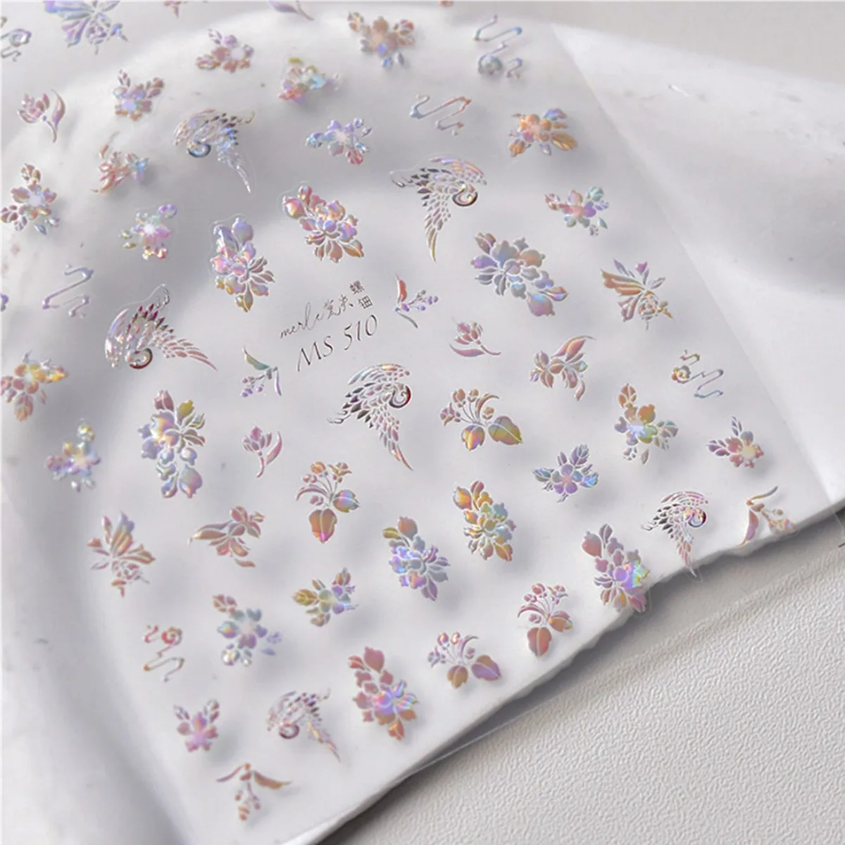 1pcs 5D Japanese Kawaii Dream Nail Art Stickers Flower Bird Snowflakes Butterfly Nail Decoration Adhesive Decals DIY Accessories 2