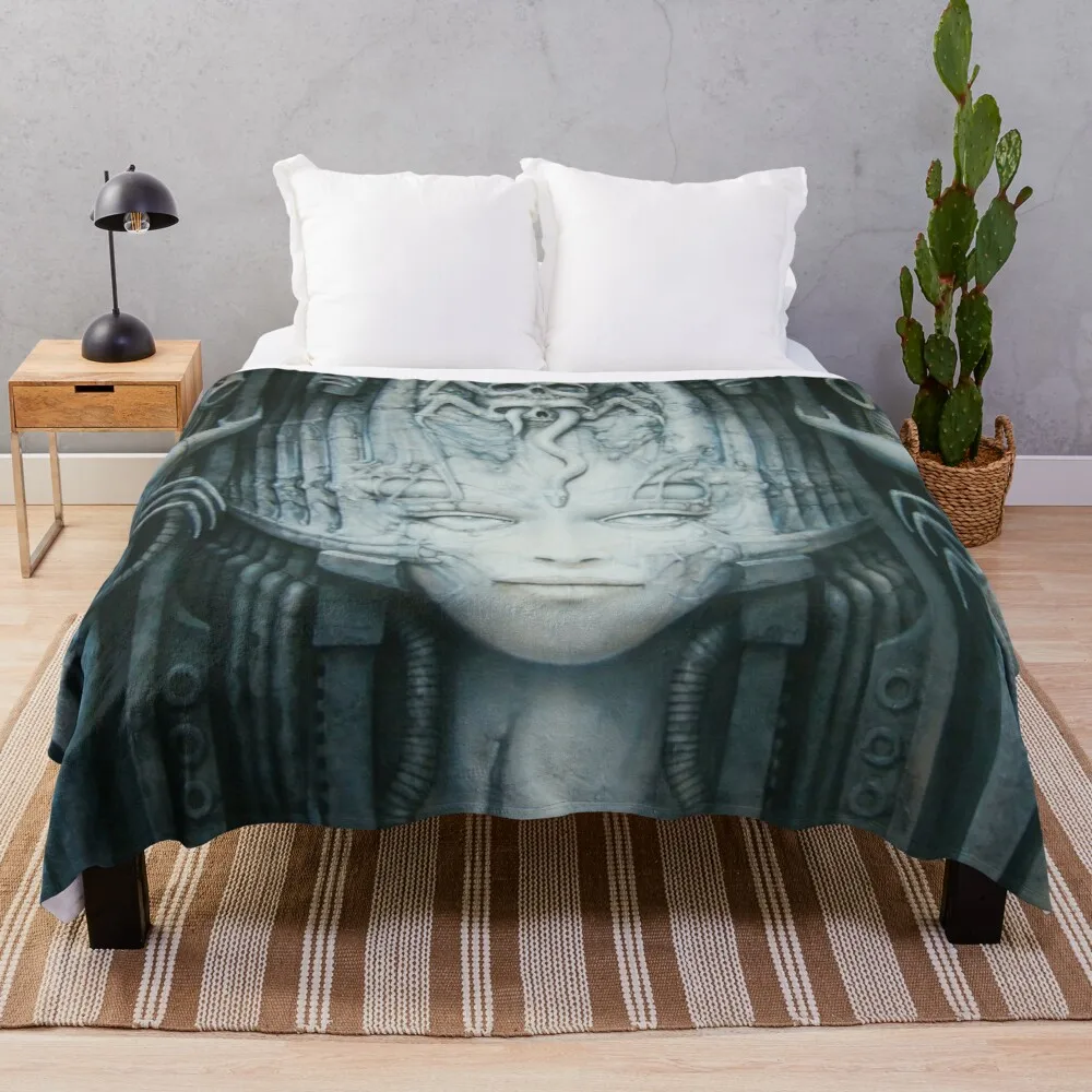 

Steam Punk Art HR Giger Throw Blanket Decorative Sofa Blankets Fur Blanket