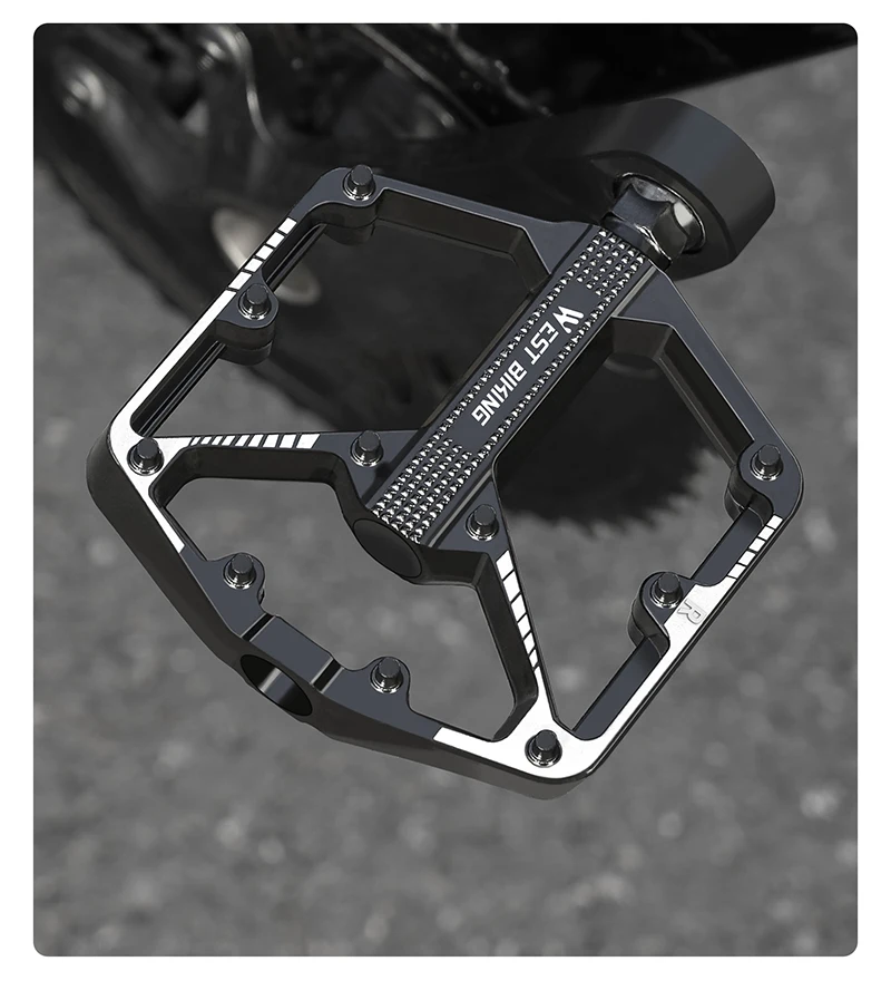 WEST BIKING MTB Rutschfeste Breite Fahrradpedale aus Langlebiger Aluminiumlegierung mit 9/16 Zoll DU-Buchsen für Mountainbike- und Citybike-Teile – Detail 18