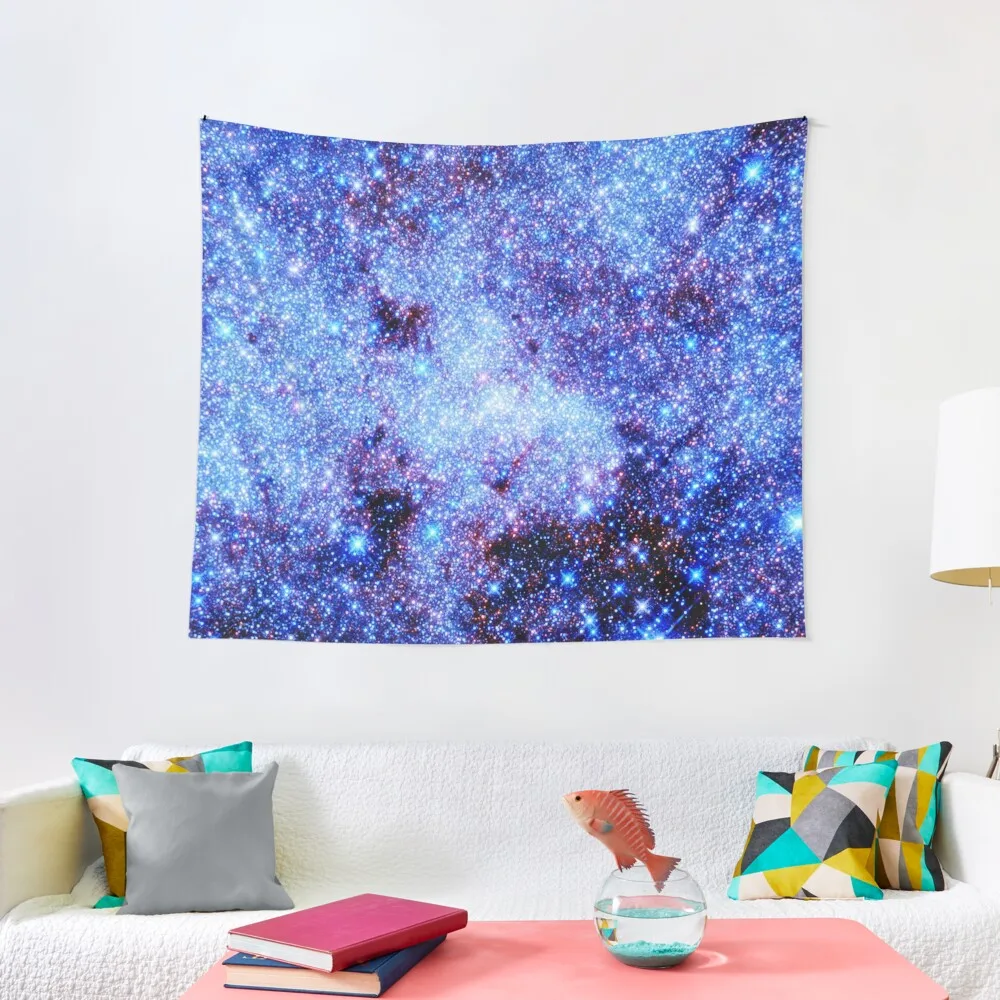 

Galaxy Sparkle Stars Periwinkle Blue Tapestry Decor For Room Aesthetic Room Decors