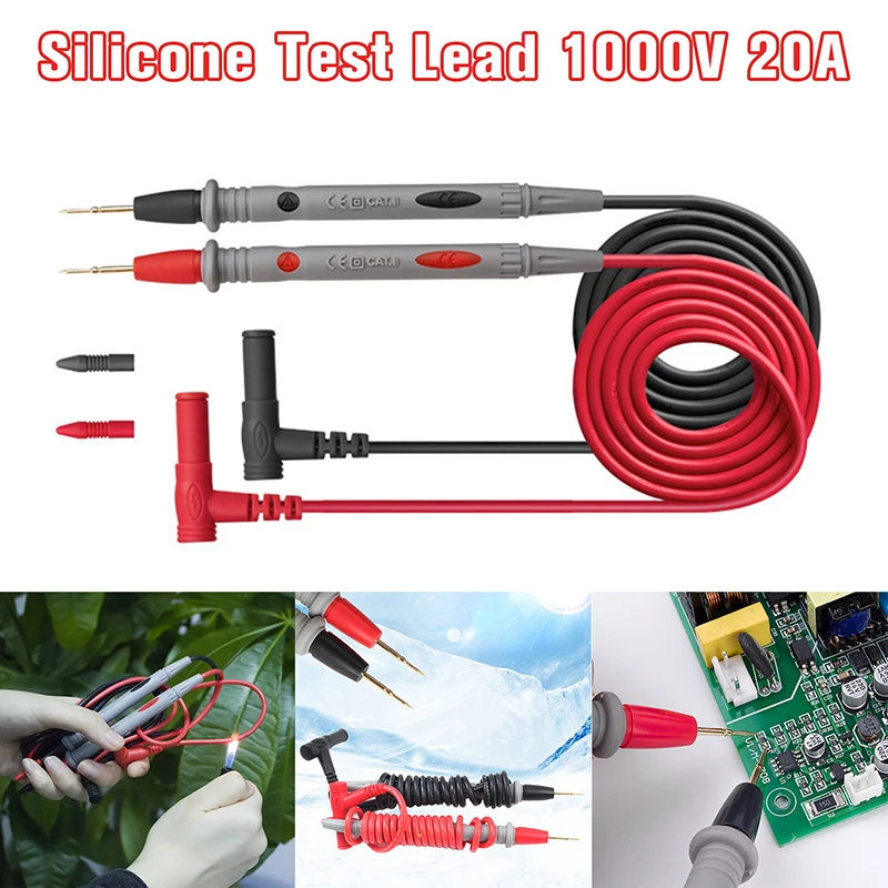 

1000V 20A Universal Digital Multimeter Probe Test Leads Pin Needle Tip Meter Multi Meter Tester Lead Probe Wire Pen Cable