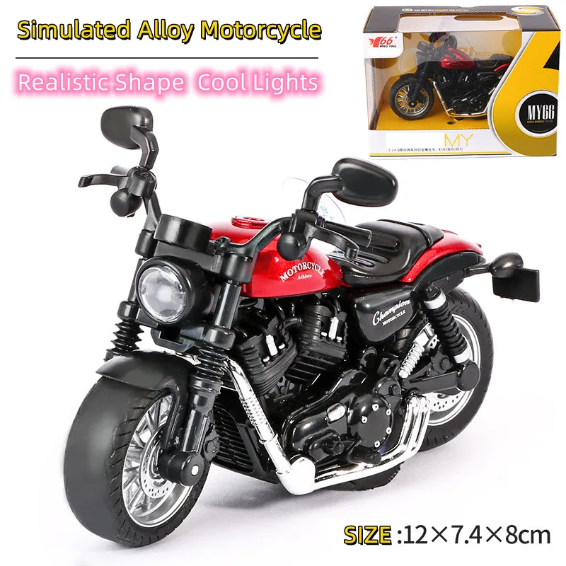 

Simulated Motorcycle Alloy Rebound Toy Model Acousto Optic Child Racing Boy Gift Simulation Model Car