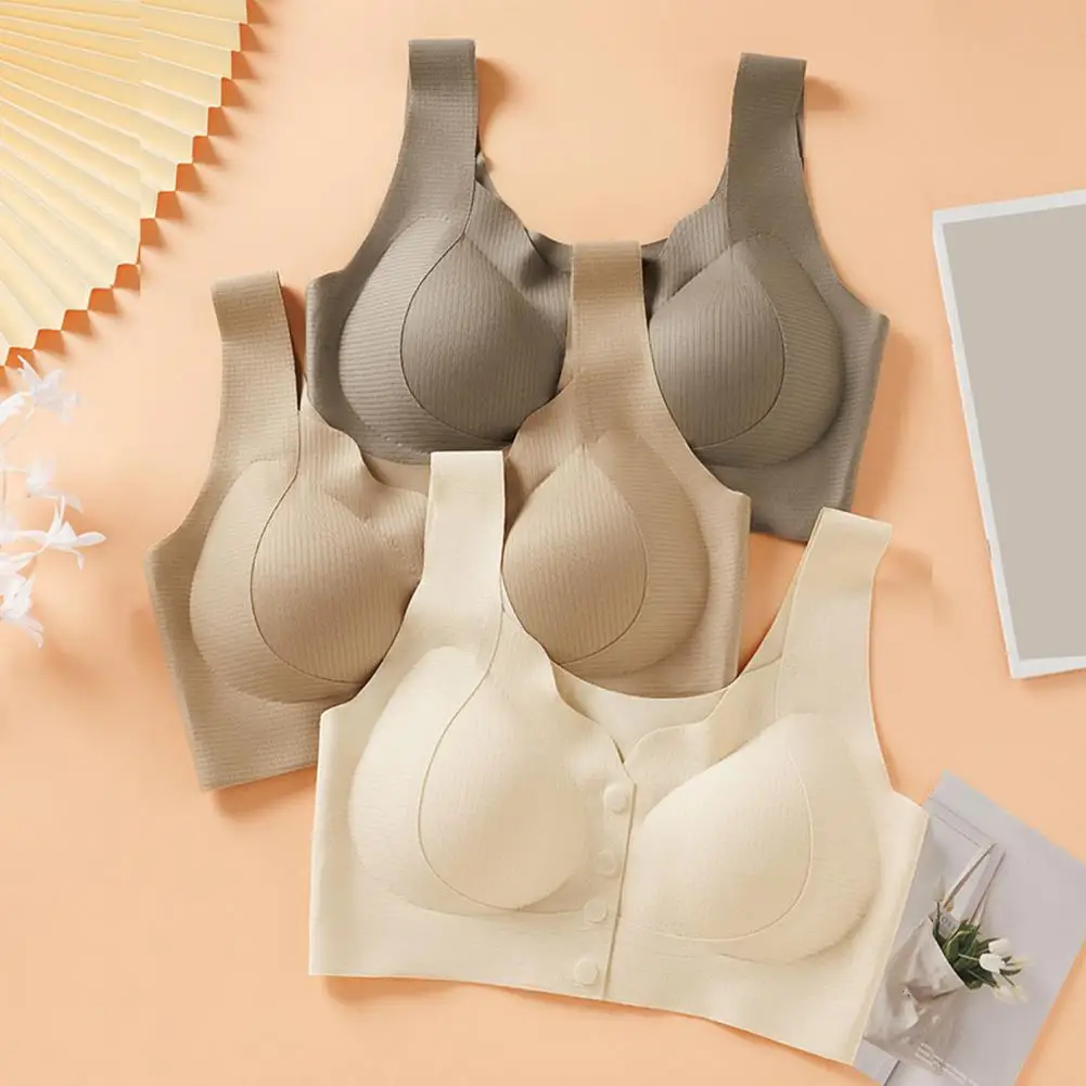 Women Sports Bra Wireless Front Closure Push-up Yoga Bra with Elastic Shoulder Straps for Women Breathable High Elasticity