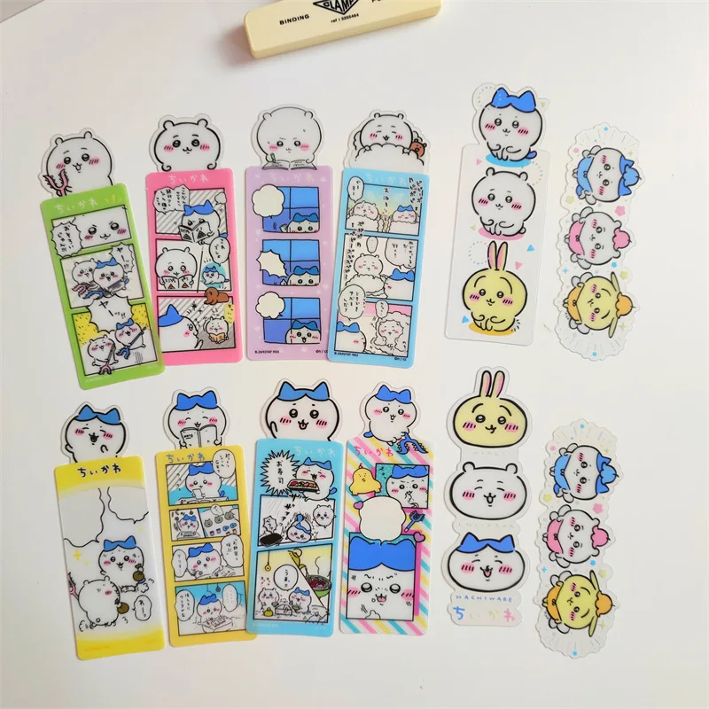 

Harajuku Hachiware Self-mocking Bear Cartoon Transparent Bookmark Kawaii PVC Study Stationery Unisex Creative Collection Gif