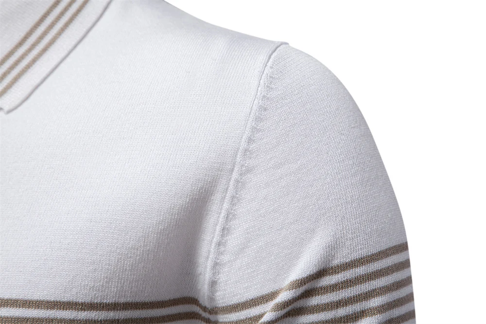 2025 Men's Slim Fit Solid & Striped Business Casual Polo Shirts Breathable Short Sleeve Comfort Top for Office Social Summer 18 S86412301db08474e954b8e79d8118ecfI