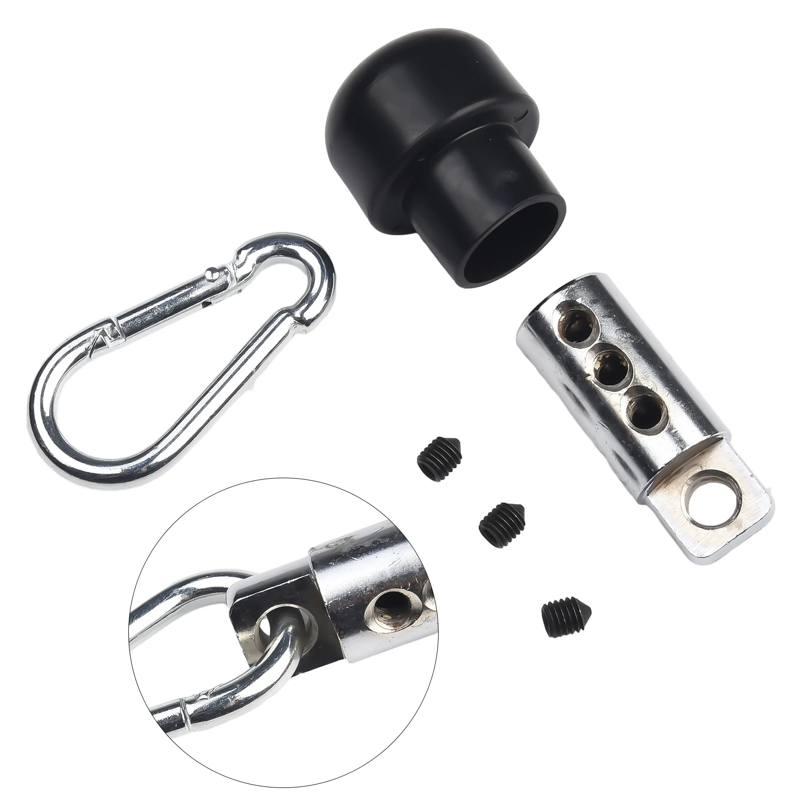 

High Quality Brand New Cable Stopper Rope Joint Terminal Black Fitness Equipment Universal Wire Connector 1 Set 270g 4.5cm