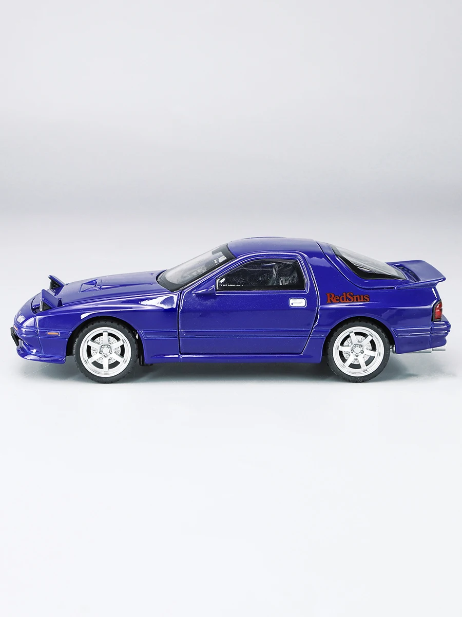 1/32 Mazda RX7 Initial D Miniature Diecast RX-7 Toy Car Model Sound & Light Doors Openable Collection Gift for Children Boy Kid 5