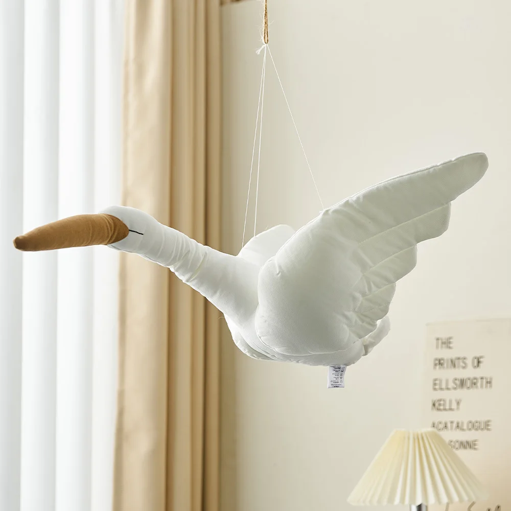

Home Decor Creative Wall Hanging Swan Plush Stuffed Doll Fabric Modern Bedroom Ornament Nursery Room Decoration Creative Gifts