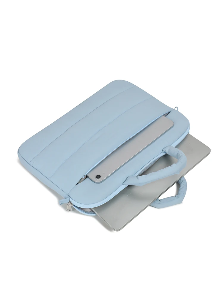 Puffy Shockproof Laptop Shoulder Bag Sleeve - Versatile Carrying Pouch