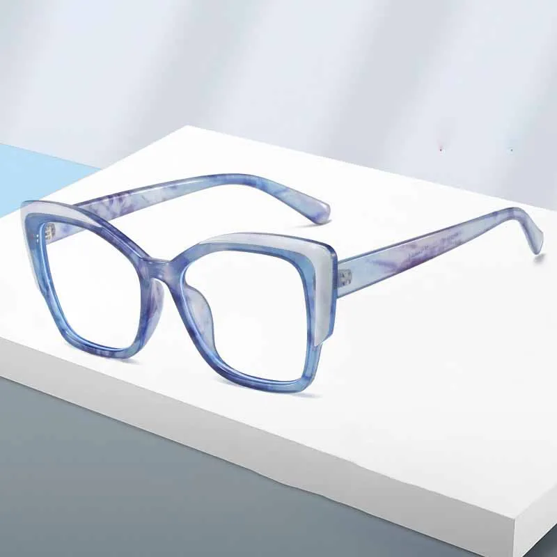 

YOOSKE TR90 Anti Blue Light Glasses Frame Women Fashion Myopia Optical Computer Eyeglasses Retro Large Cat Eye Eyewear Female