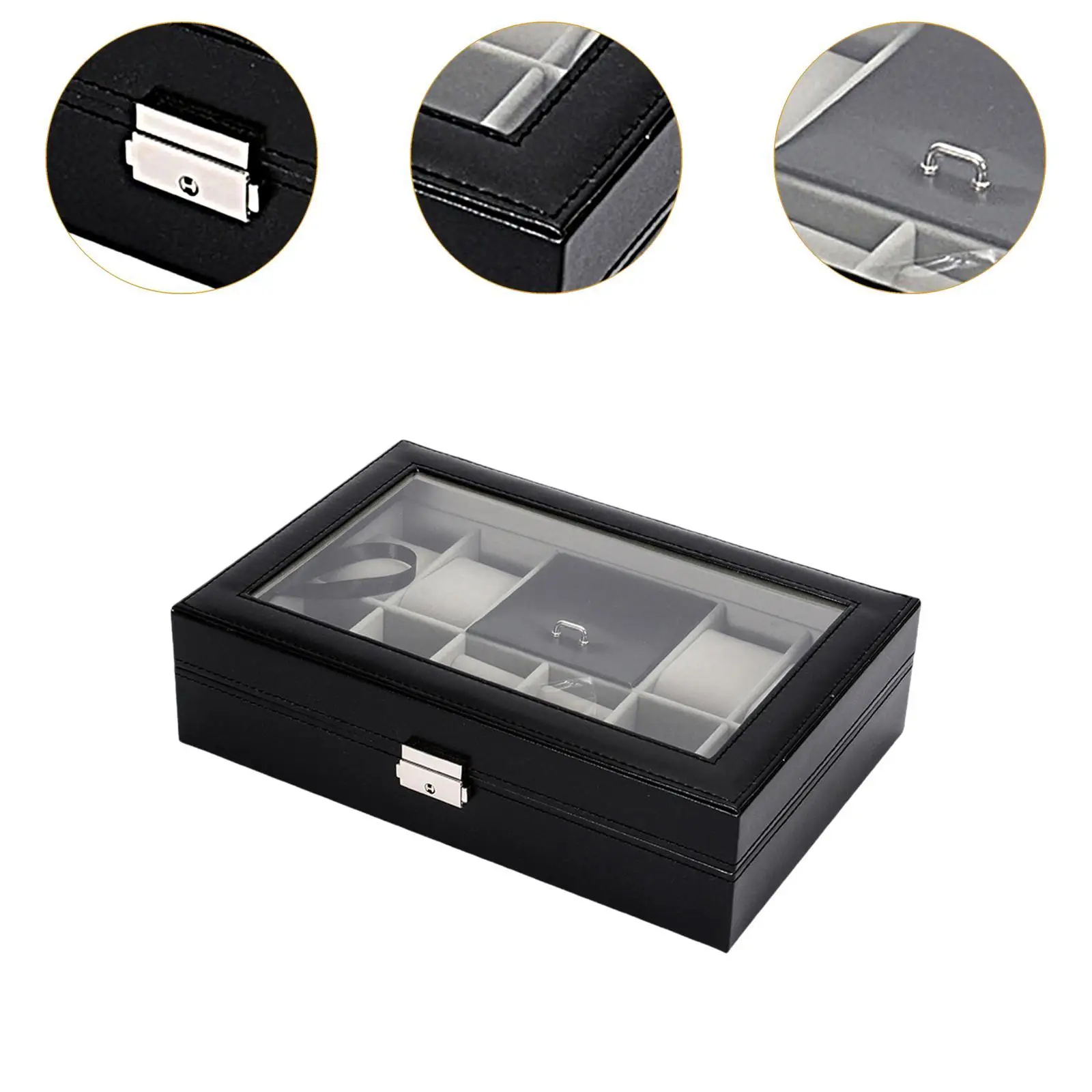 8 Slots Watch Box Collection Watch Holder Display Case Jewelry Box Gift