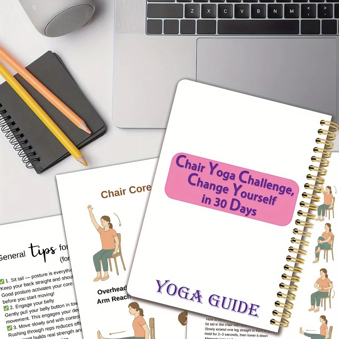 30-Dagen Stoel Yoga Gids voor Senioren boven 60: 40+ Lage Intensiteit Oefeningen Kracht & Balans Herstel Yoga Workout Gids