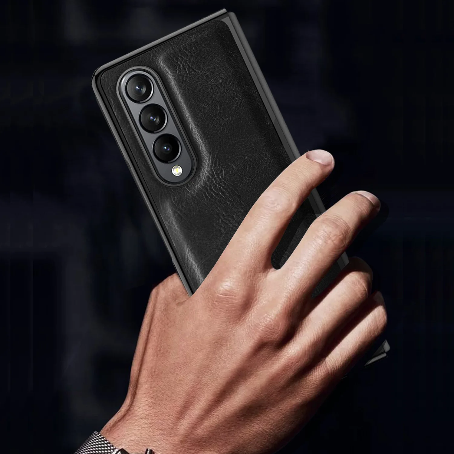 

Новый высококачественный кожаный чехол для телефона Samsung Z Fold4, мужской модный деловой противоударный защитный чехол Z Fold3, лидер продаж