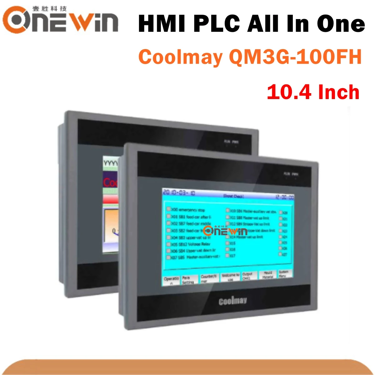 

Coolmay 10.1 Inch HMI PLC All In One QM3G-100KFH Touch Screen With Programmable Logic Controller Integrated