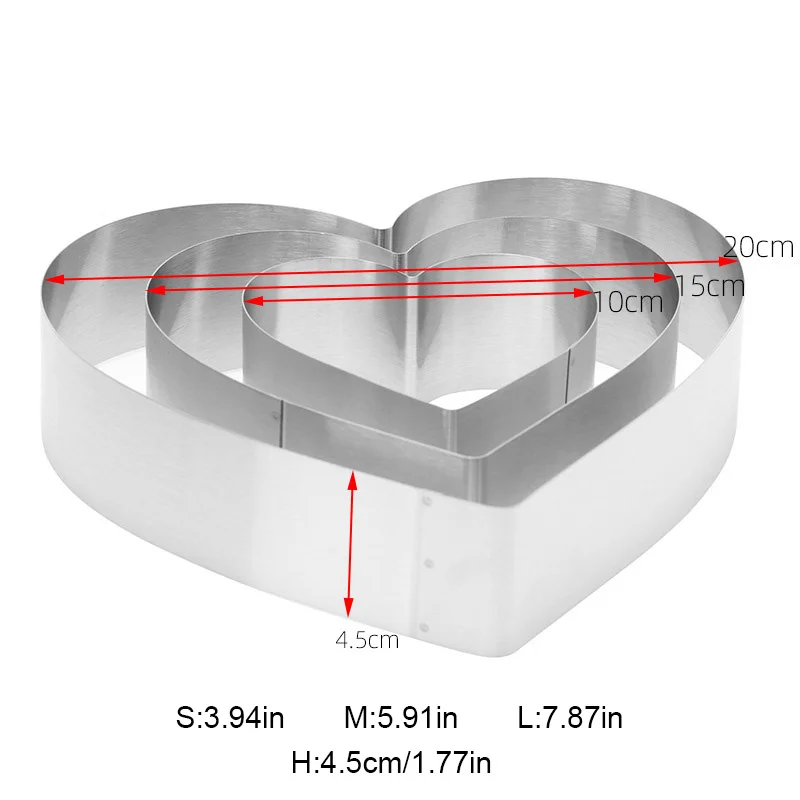 6-Inch Heart Shaped Cake Ring Mold - Stainless Steel Mousse & Cake Mold For Baking 7 thumbnail image