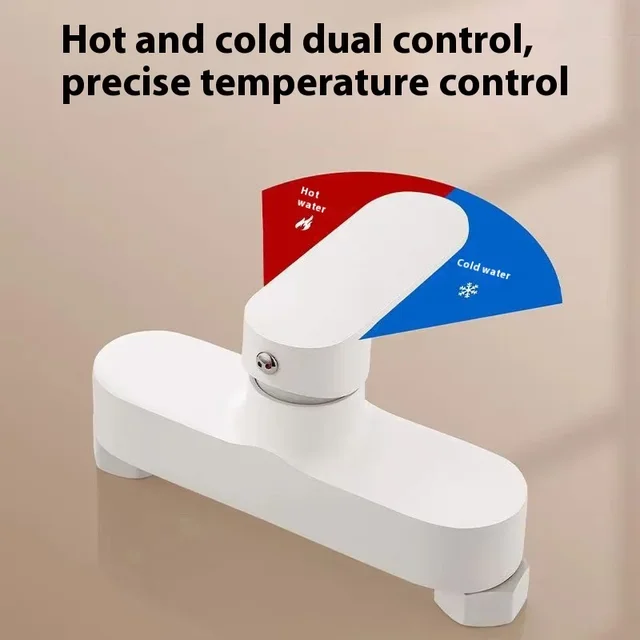 ทองแดงแข็ง Body Simple วาล์วผสมชุดฝักบัวอ่างอาบน้ําแรงดันสูงฝักบัว Outlet ก๊อกน้ําเหมาะสําหรับ Home & Hotel ห้องน้ํา 4