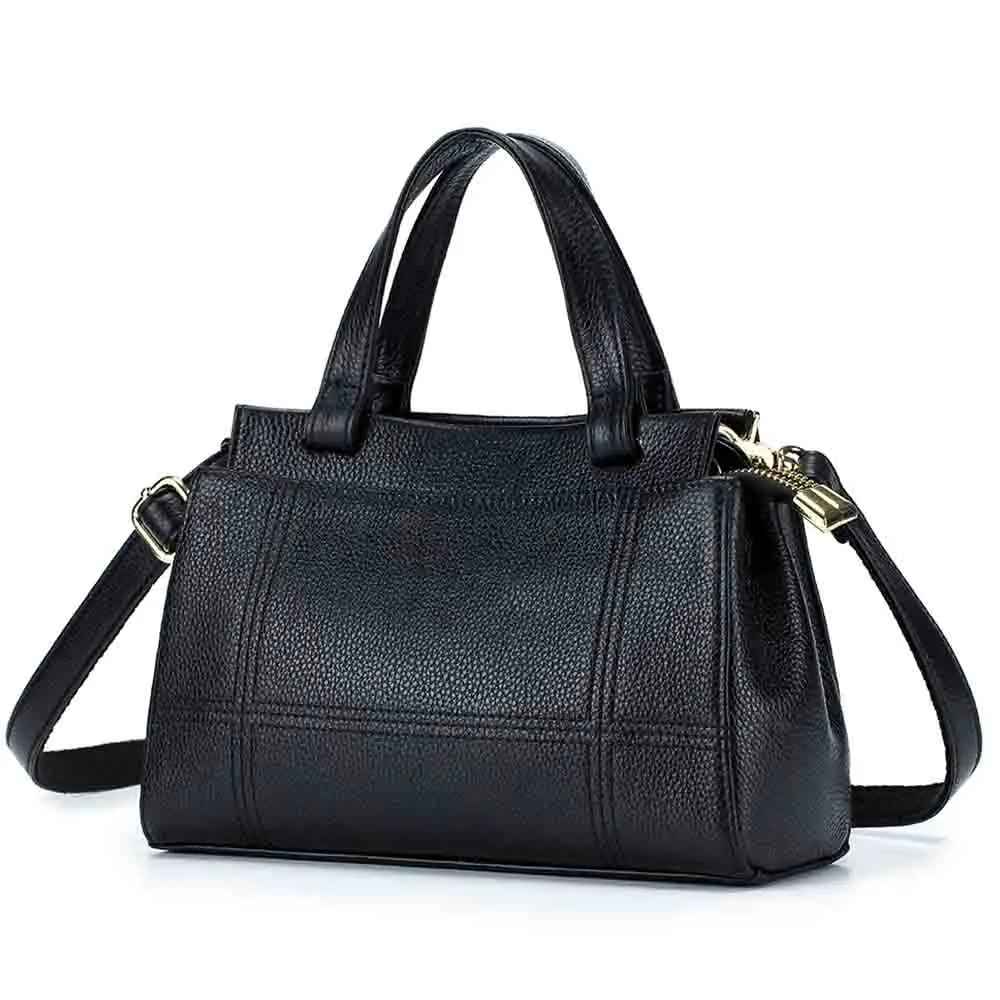 

New Spring Bag Leather Handbag for Women Leisure Shoulder Cowhide Black Tote Bags Exquisite Crossbody Purses New In 2023