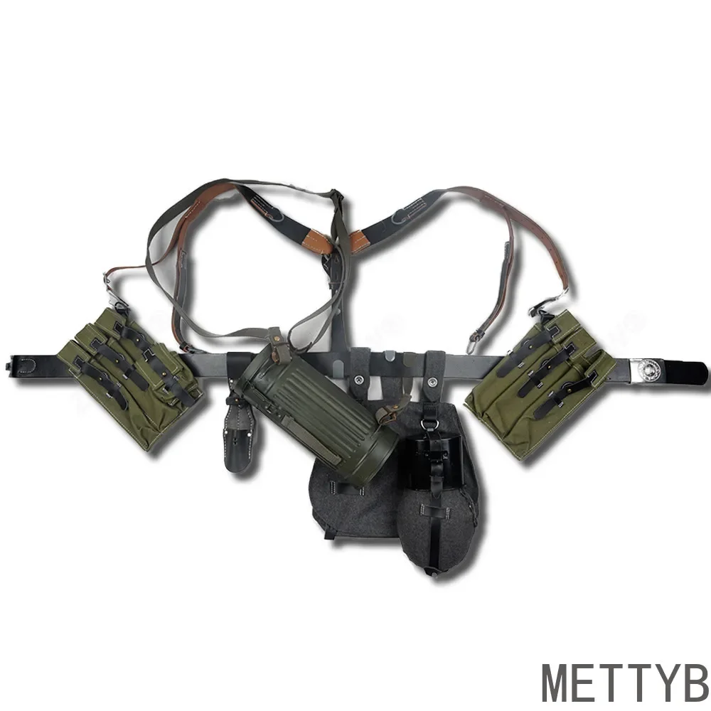 

P38 P40 Pouch Kit WW2 German Combat Equipment Leather Combination Bag Soldier Collection Retro WW2 Reenactments