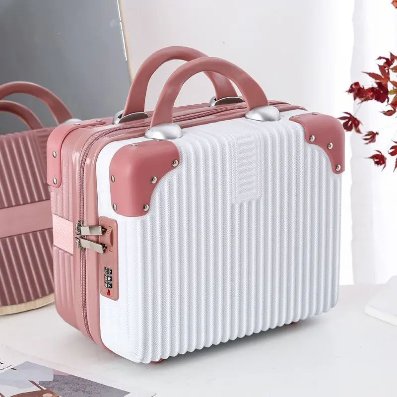 Koffer, kleine Koffer, Make-up-Taschen zum Aufbewahren von Begleiter, Geschenkboxen, Reisen, einstellbar, 14-Zoll-Zugstange – Detail 7