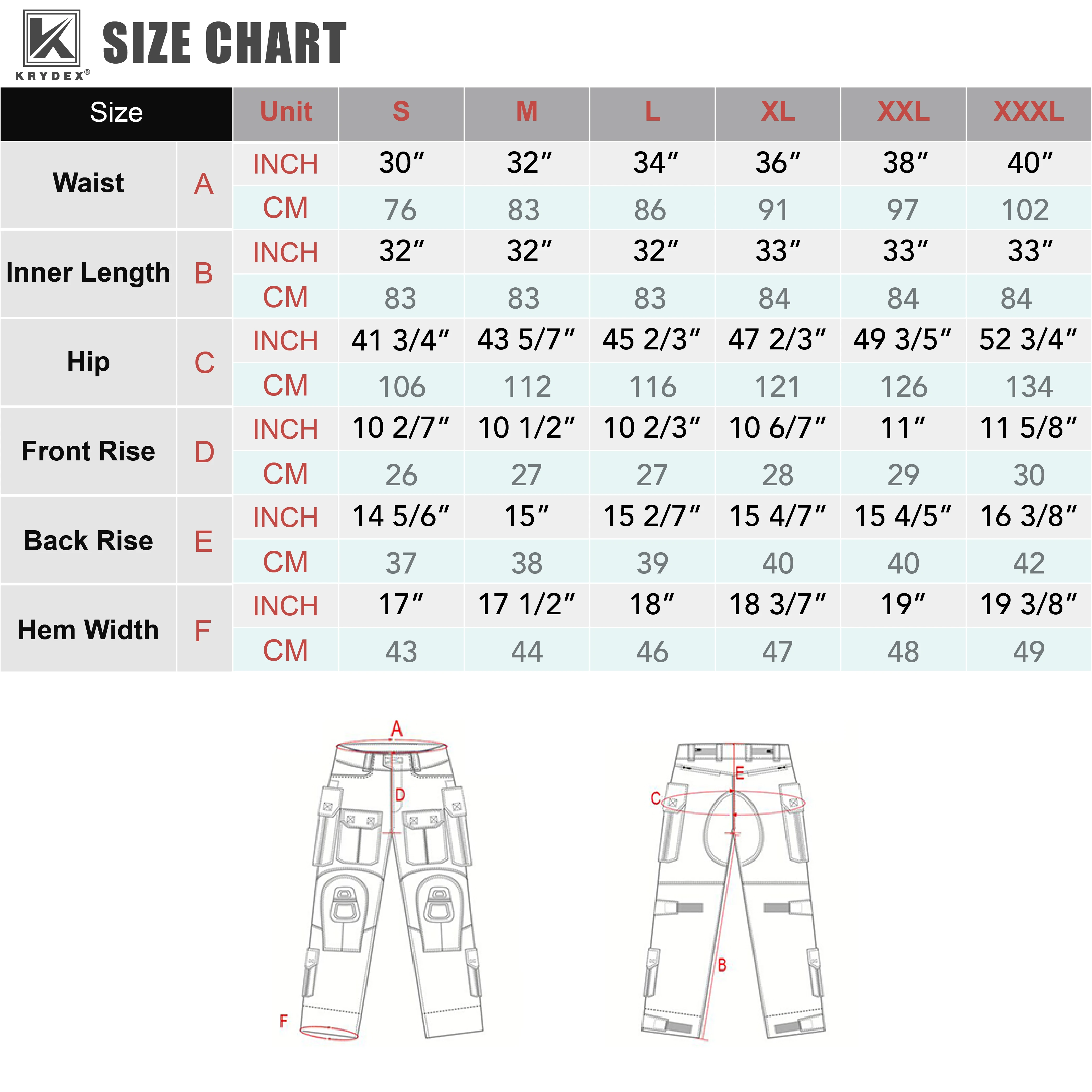Aggregate more than 82 bdu pants size chart latest in.eteachers