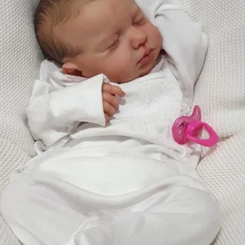 수면 루루 아기 인형, 신생아 크기, 다시 태어난 아기 인형, 손으로 그린 3D 피부, 여러 레이어 보이는 정맥, 19 인치