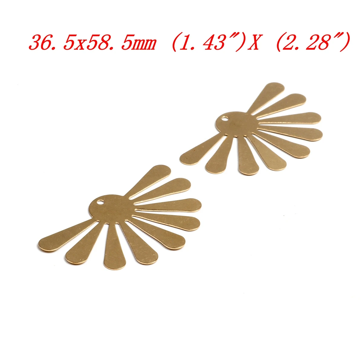 Charm aus gehämmertem Messing, Sector-Anschluss, Zubehör für DIY-Ohrringe, Halsketten, Armbänder, DIY-Herstellung von Anhängern, Schmuckzubehör – Detail 9