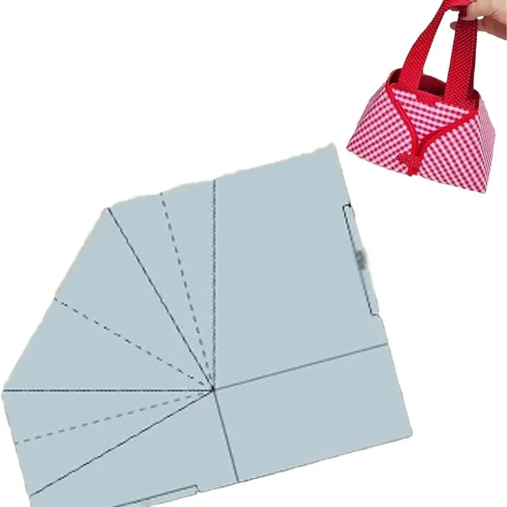 3-Piece DIY Foldable Food Basket Sewing Template Set - 8, 10, 12 Inch Acrylic Ruler For Bag Making - View #3