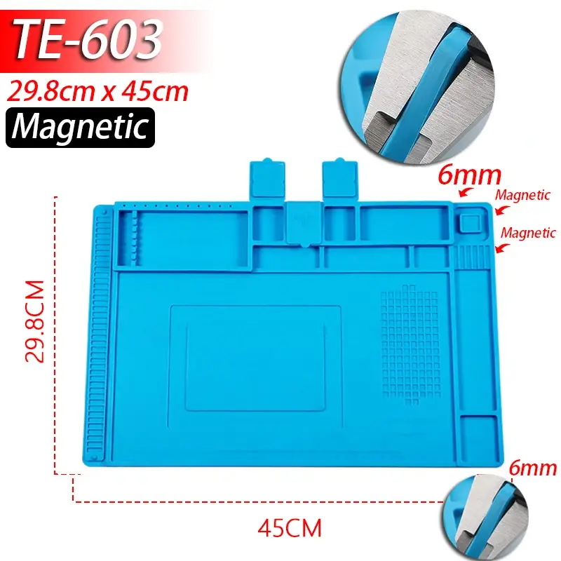 Soldering Station Mat Silicone Work Mat Heat Resistant 932°F Anti-Static Magnetic Mat for Electronic Phone Laptop Watch Repair - Image 14