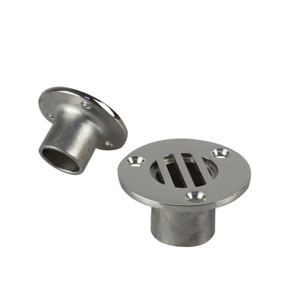 

Durable Deck Drain Drain Plug Deck Drainage Silver Stainless Steel With 3pcs Screws 5.3X5.3X2.6cm Boat Accessories