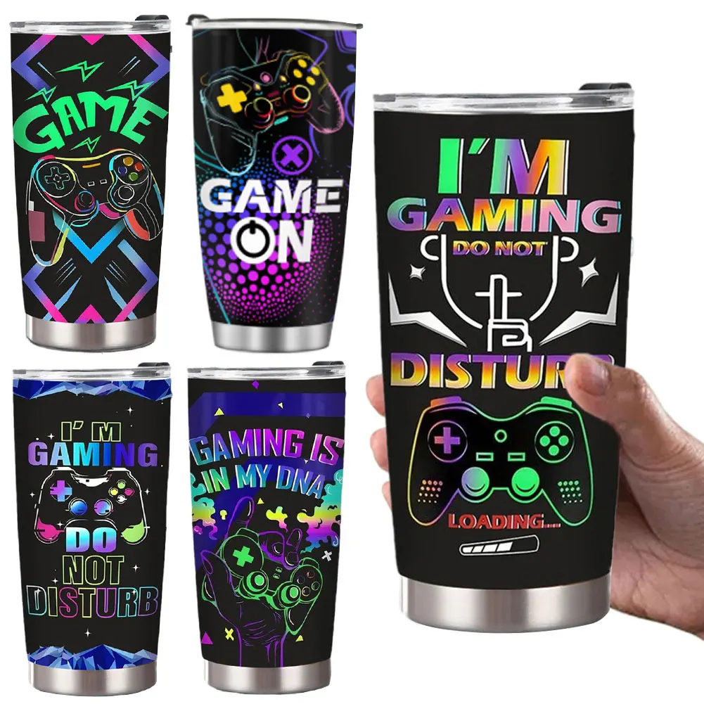 Insulated Drinking Cup 20oz Stainless Steel Gamer Tumbler Cup Coffee for Teen Boy Son Dad Birthday Christmas Present