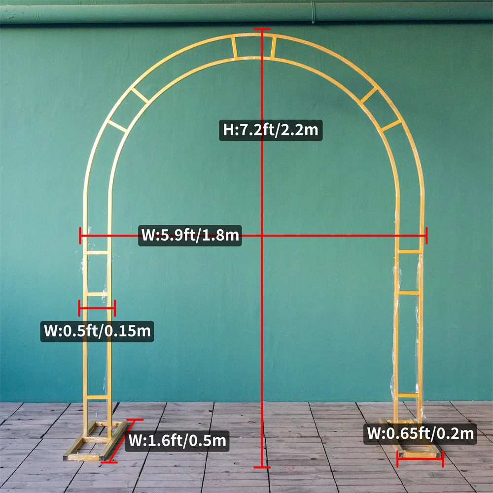 JAROWN Wedding Arch Cake Stand Set Metal Flower Stand Wedding Arched Door Background Decor Round Arch Home Party Decoration