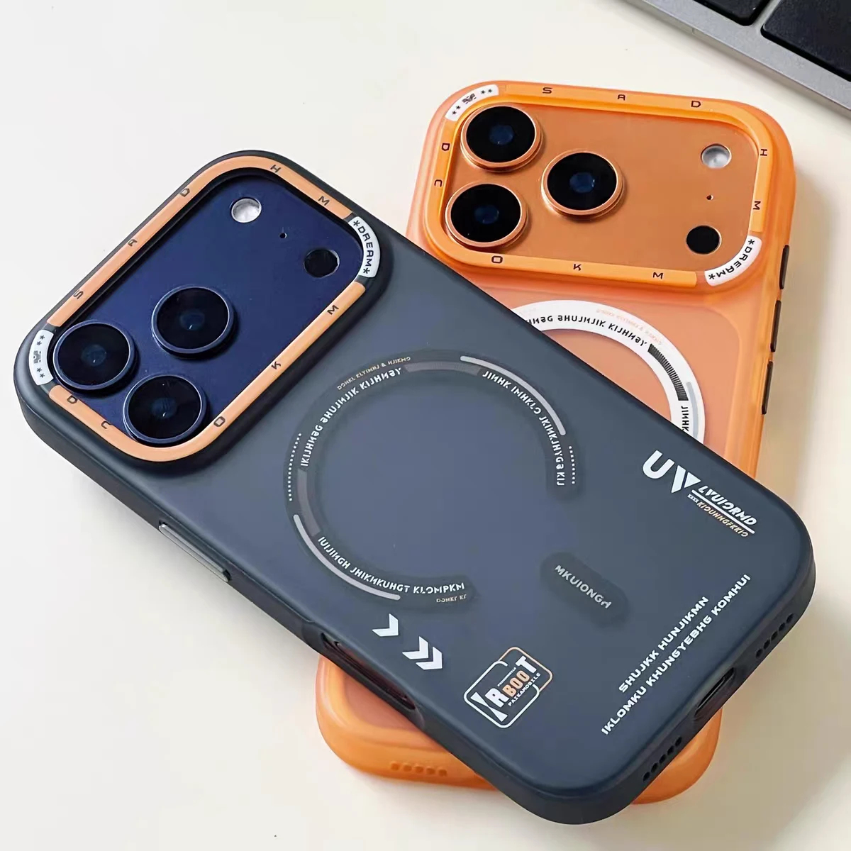 Matte Magnetic Phone Case with Frosted Back and Metal Lens Frame