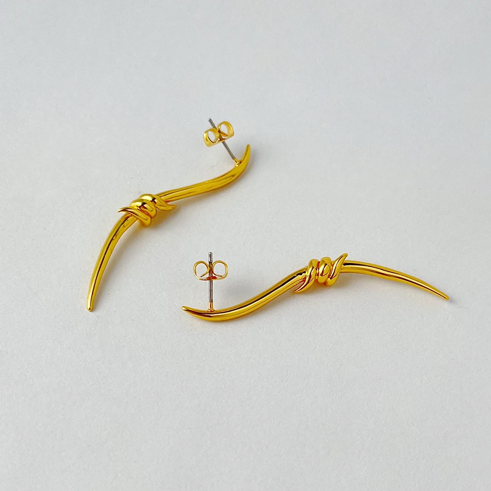 ENFASHION Thorns Drop Earrings For Women Pendientes Mujer Gold Color Plant Earings Piercing Fashion Jewelry Christmas E221461