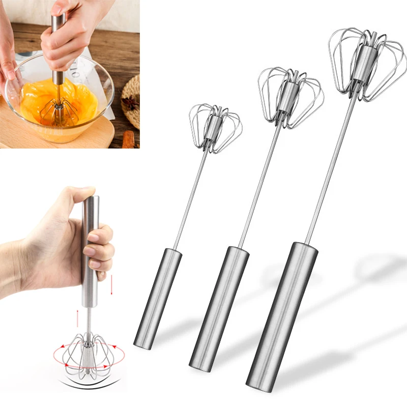304 Stainless Steel Egg Whisk Semi Automatic Egg Beater Manual Hand Mixer Self Turning Egg Stirrer Kitchen Accessories Egg Tools 304 Stainless Steel Egg Whisk Semi Automatic Egg Beater Manual Hand Mixer Self Turning Egg Stirrer Kitchen Accessories Egg Tools