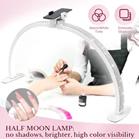 DianaBeauty Half Moon Light 35W Nail Desk Lamp U Shaped 364 LEDs Fill Light with Phone Holder Foldable Table Lamp for Nail Art 2