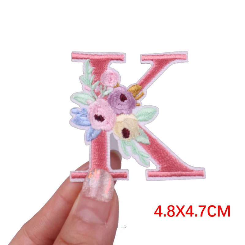 Pink Letter B Patch Font School Novelty Alphabet Letters AZ Iron Sew On  Embroidered Applique for Bags Jeans T-Shirt hat Clothing Fabric Costume or