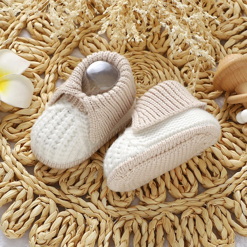 Winter Baby First Walker Handmade Knit Newborn Netural Lightweight Anti-Slip Floor Prewalker for Child Boys Girls Cute Soft Sole 4